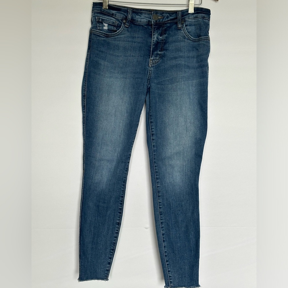 KUT FROM THE KLOTH Fab Ab High Rise Raw Hem Ankle Donna Skinny Jeans - Womens 8